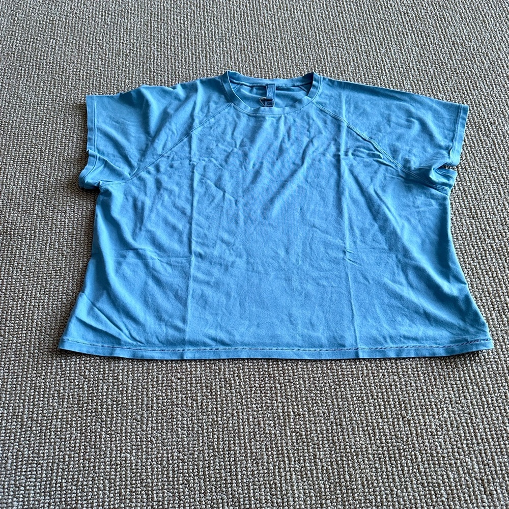 Skims Denim Vintage Cropped Raglan Short Sleeve T-Shirt, Size 4X NWT